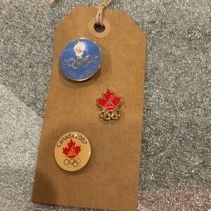 Olympic Themed Pin Set - Blue, Red, Gold